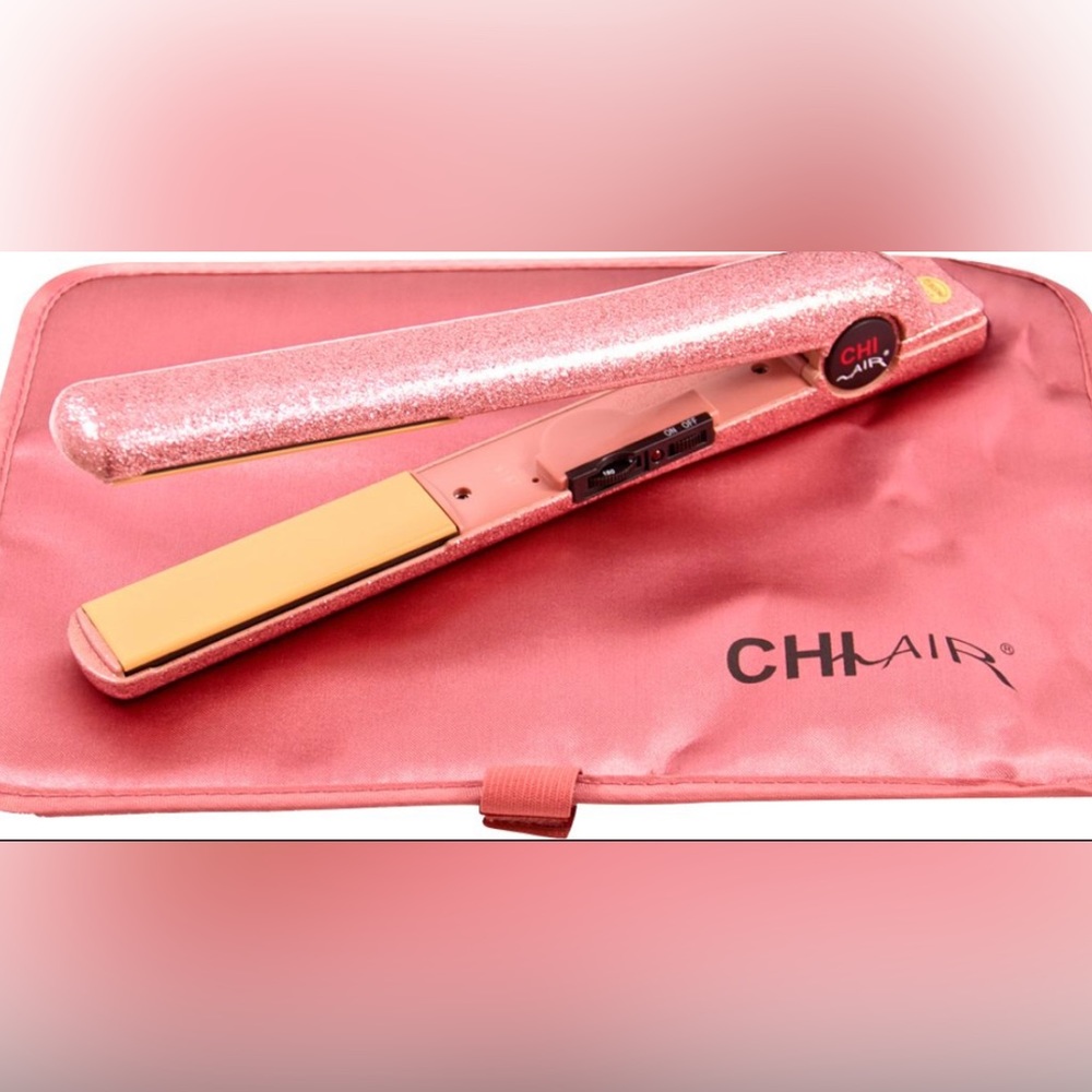 chi pink glitter flat iron